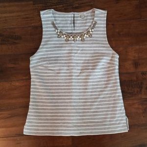 J Crew knit top with beaded neckline